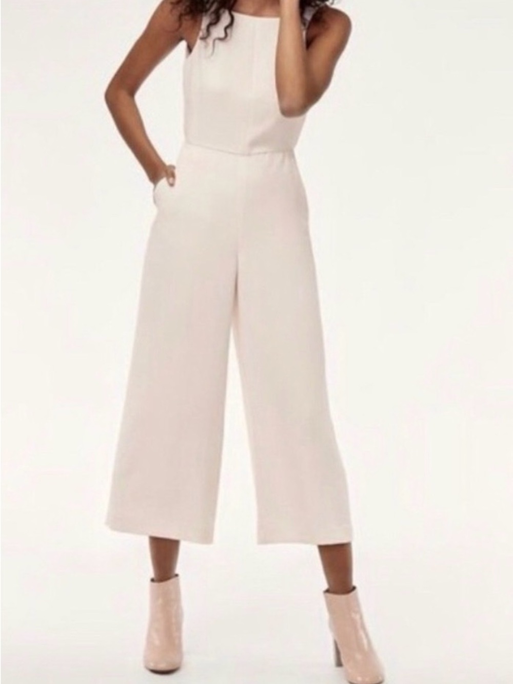 Wilfred Blush Wide-Leg Sleeveless Jumpsuit Aritzia Size 6